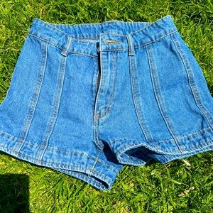 Denim Blue High Waisted Shorts